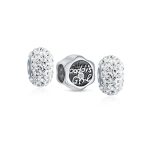 Set of 3 Father's Love CZ Daddy's Girl & Solid Spacer White Clear Charm Bead