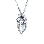 Mother Day Loving Family Father, Mother, Child Pendant Necklace .925 Sterling Silver