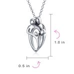 Mother Day Loving Family Father, Mother, Child Pendant Necklace .925 Sterling Silver - Image 2