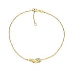 Spiritual Guardian Angel Wing Evil Eye Anklet Ankle Bracelet Gold Plated Silver