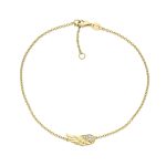 Spiritual Guardian Angel Wing Evil Eye Anklet Ankle Bracelet Gold Plated Silver