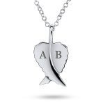 Amulet Feathered Heart Angel Wing Pendant Necklace Antiqued - Image 3