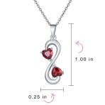 Forever Love Double CZ Ruby Red Cubic Zirconia Infinity Hearts Necklace Pendant Sterling Silver - Image 4