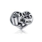 Romantic Filigree Heart Charm Bead for Wife or Daughter in Sterling Silver - Image 3