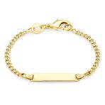 18K Gold Plated Tiny ID Bracelet for Small Wrists 5 Inch