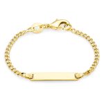 18K Gold Plated Tiny ID Bracelet for Small Wrists 5 Inch