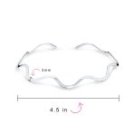 Wave Zig Zag Geometric Collar Choker Necklace .925 Silver Sterling - Image 3