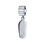 Tropical Beach Flip Flop Sandal Charm Bead with CZ Accent in Sterling Silver - Image 2