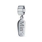 Tropical Beach Flip Flop Sandal Charm Bead with CZ Accent in Sterling Silver - Image 4