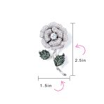 Elegant Dress Brooche Pin Colorful Floral Bouquet with Roses & CZ Accents - Image 4
