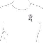 Elegant Dress Brooche Pin Colorful Floral Bouquet with Roses & CZ Accents - Image 3