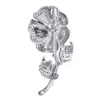 Elegant Dress Brooche Pin Colorful Floral Bouquet with Roses & CZ Accents - Image 2