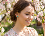 Romantic Set of 3 Floral 3D Carved Red, Purple, Black, Rose Flower Stud Earrings 10MM - Image 13