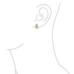 Victorian Style CZ Accent Wide Filigree Flower Huggie Mini Hoop Earrings Gold Plated - Image 14