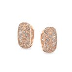 Victorian Style CZ Accent Wide Filigree Flower Huggie Mini Hoop Earrings Gold Plated - Image 5