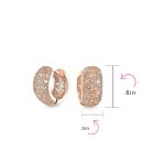 Victorian Style CZ Accent Wide Filigree Flower Huggie Mini Hoop Earrings Gold Plated - Image 11