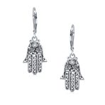 Amulet Hamsa Hand Dangle Chandelier Earrings Leverback - Image 2