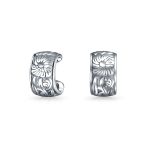 Flower Leaves Cartilage Band Sunflower Ear Cuffs Earrings For Non Pierced Ear Sterling Silver