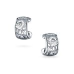 Flower Leaves Cartilage Band Sunflower Ear Cuffs Earrings For Non Pierced Ear Sterling Silver - Image 2