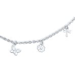 Nature Garden Butterfly Anklet Ankle Bracelet Sterling Silver 9-10 Inch - Image 2