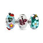 Mixed Garden Insect Glass Charm Bead Set Ladybug Butterfly Bee Spacer - Image 2