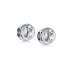 Set of 2 Symbolic Flower Ornate Fleur De Lis Charm Bead Sterling Silver