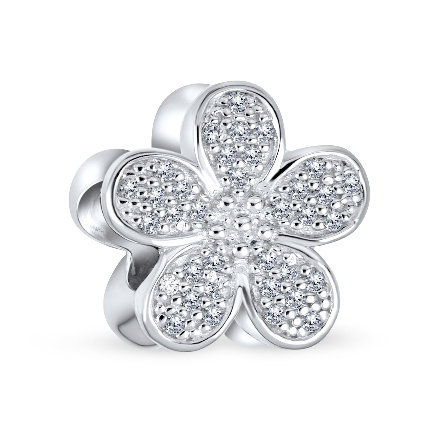 flower-shape-clear-cz-charm-bead_pbx-hsz-1950-s Daisy Flower Charm Bead with Sparkling CZ Pave for European Bracelet - Image 1