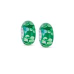 Set of 2 Murano Glass Charm Bead Sterling Silver Core Floral Design for Bracelet - Image 3