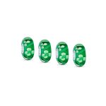 Set of 4 Green Floral Hibiscus Glass Charm Bead for European Bracelets with Sterling Silver Core