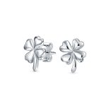 Luck of the Irish Shamrock Celtic Clover Stud Earrings .925 Sterling Silver