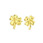 Luck of the Irish Shamrock Celtic Clover Stud Earrings .925 Sterling Silver - Image 2