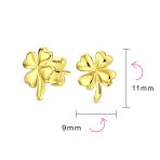 Lucky Charm Clover Pendant Stud Earrings Jewelry Set Gold Plated .925 Sterling Silver - Image 7