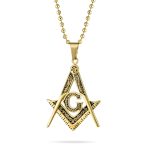 Black Oxidized Freemason Masonic Symbol Pendant Necklace - Image 2