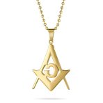 Black Oxidized Freemason Masonic Symbol Pendant Necklace - Image 4