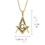 Black Oxidized Freemason Masonic Symbol Pendant Necklace - Image 8