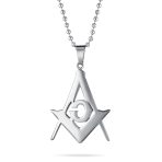 Black Oxidized Freemason Masonic Symbol Pendant Necklace - Image 3