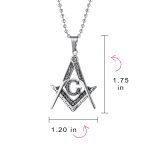 Set of 2 Freemason Masonic Symbol Pendant Necklace Silver Gold Plated Oxidized - Image 5