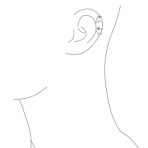 Geometric Spiral Wire Crystal Pearl Ear Cuff Cartilage Wrap Helix Earring Silver - Image 3