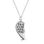 2 PCS BFF Split Heart Puzzle Pendant Necklace Silver - Image 3