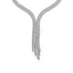 Art Deco Y Fringe Tassel Collar Necklace with Cubic Zirconia - Image 2