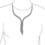 Art Deco Y Fringe Tassel Collar Necklace with Cubic Zirconia - Image 5