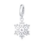 Frozen CZ Christmas Charm Bead Sparkling Snowflake for European Bracelets - Image 2