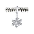 Frozen CZ Christmas Charm Bead Sparkling Snowflake for European Bracelets - Image 3
