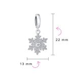 Frozen CZ Christmas Charm Bead Sparkling Snowflake for European Bracelets - Image 4