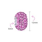 Set of 2 I Love You Princess Heart & Solid Pink Crystal Bead Charm Silver - Image 6