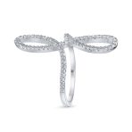 Delicate CZ Cubic Zirconia Full Finger Statement Infinity Ring Sterling Silver - Image 2