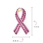 Cancer Awareness Brooche Pin Pink Crystal Enamel Support Symbol Jewelry - Image 8