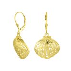 Hawaiian Seaside Dangle Earrings Sand Dollar Starfish Seashell 14K Gold-Plated - Image 2