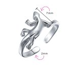 Set of 2 Lucky Elephant & Gecko Lizard Toe Ring Midi Mid Finger Sterling Silver - Image 4