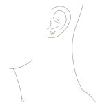 Butterfly Stud Earrings with Opal Gemstone in Rose Gold Sterling Silver - Image 3